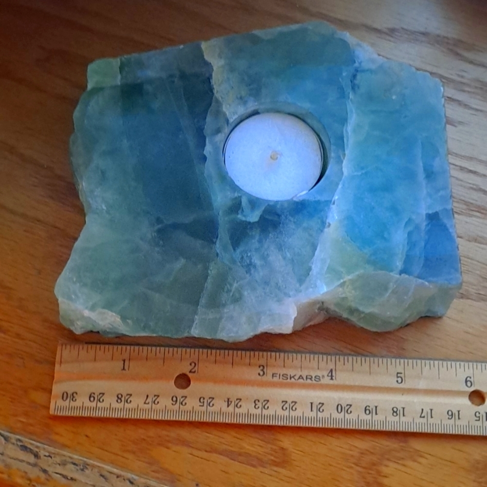 Green Fluorite candle holder